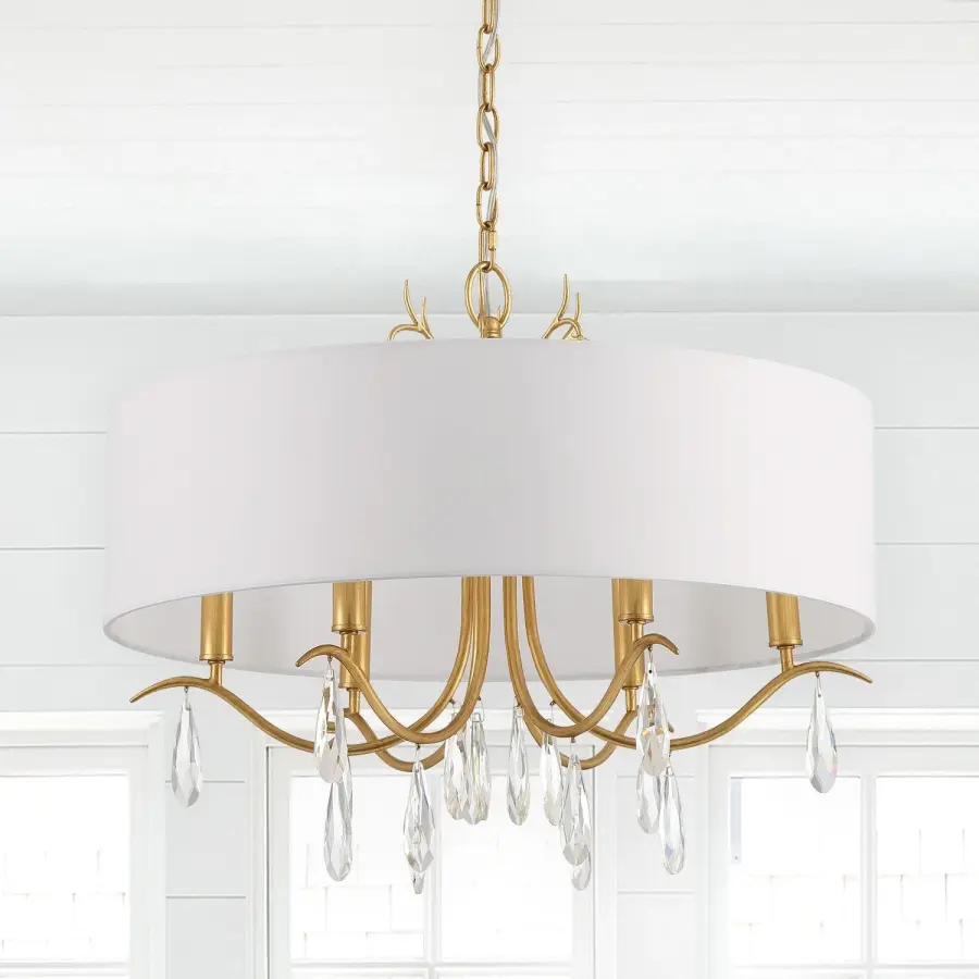Rollins 24" Drum Chandelier in Antique Gold - Image 6
