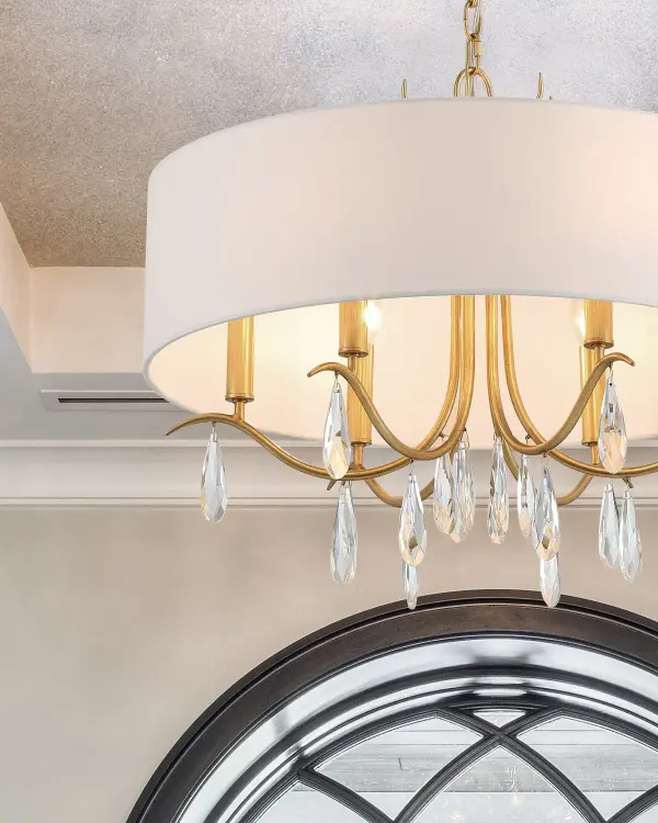Rollins 24" Drum Chandelier in Antique Gold - Image 7