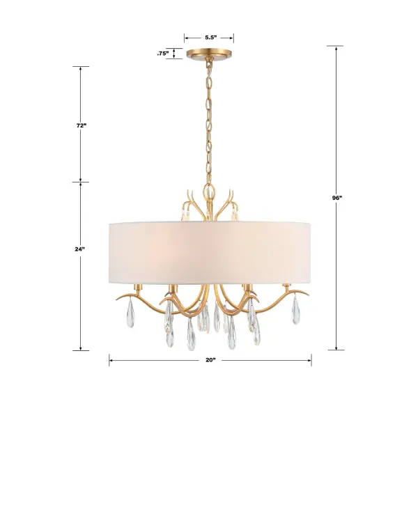 Rollins 24" Drum Chandelier in Antique Gold - Image 8