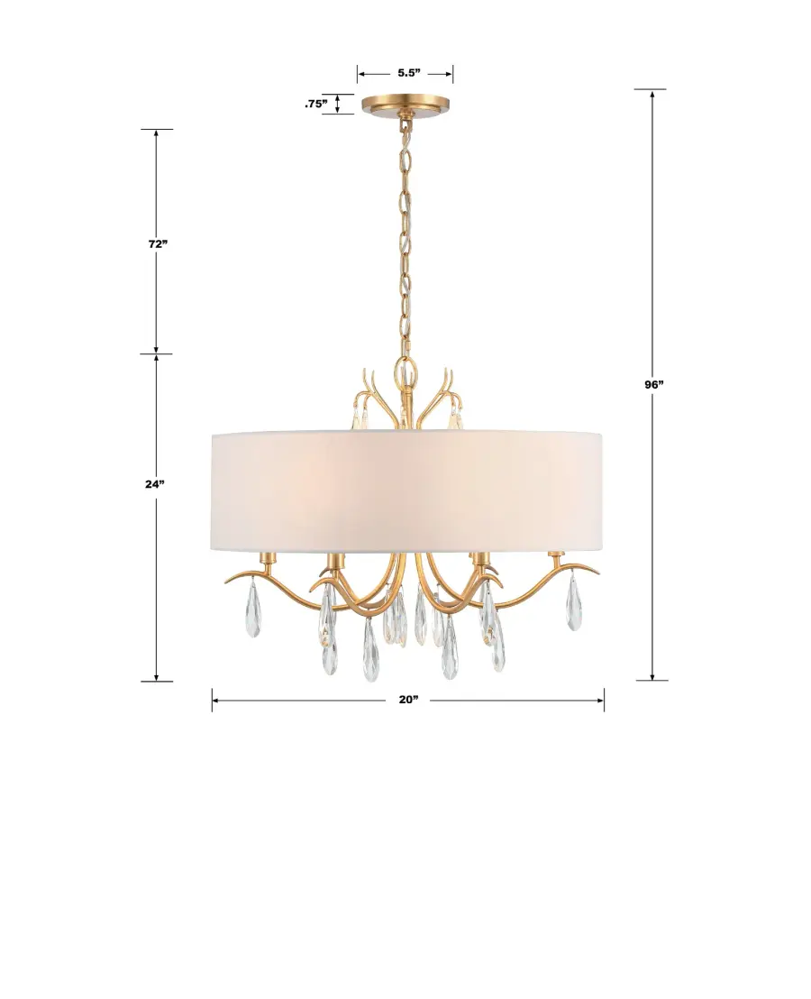 Rollins 24" Drum Chandelier in Antique Gold - Image 8
