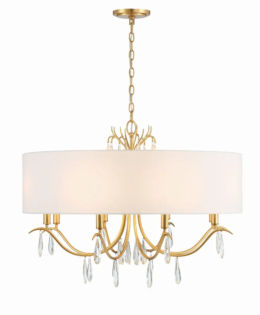 Rollins 32" Drum Chandelier in Antique Gold - Image 1