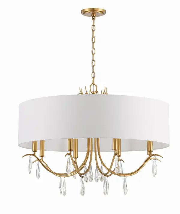 Rollins 32" Drum Chandelier in Antique Gold - Image 3