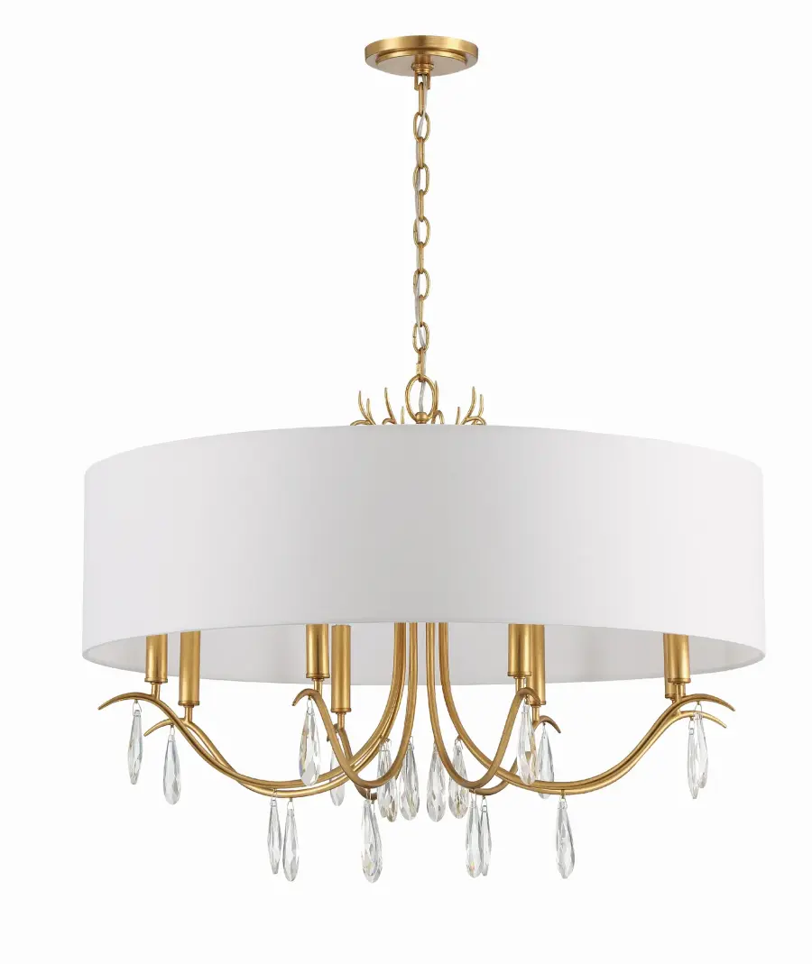 Rollins 32" Drum Chandelier in Antique Gold - Image 3