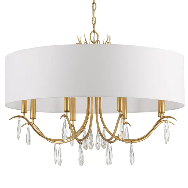 Rollins 32" Drum Chandelier in Antique Gold - Image 5