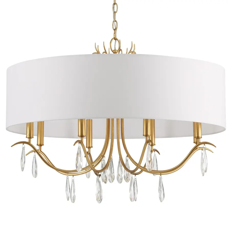 Rollins 32" Drum Chandelier in Antique Gold - Image 5