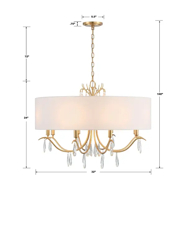 Rollins 32" Drum Chandelier in Antique Gold - Image 6