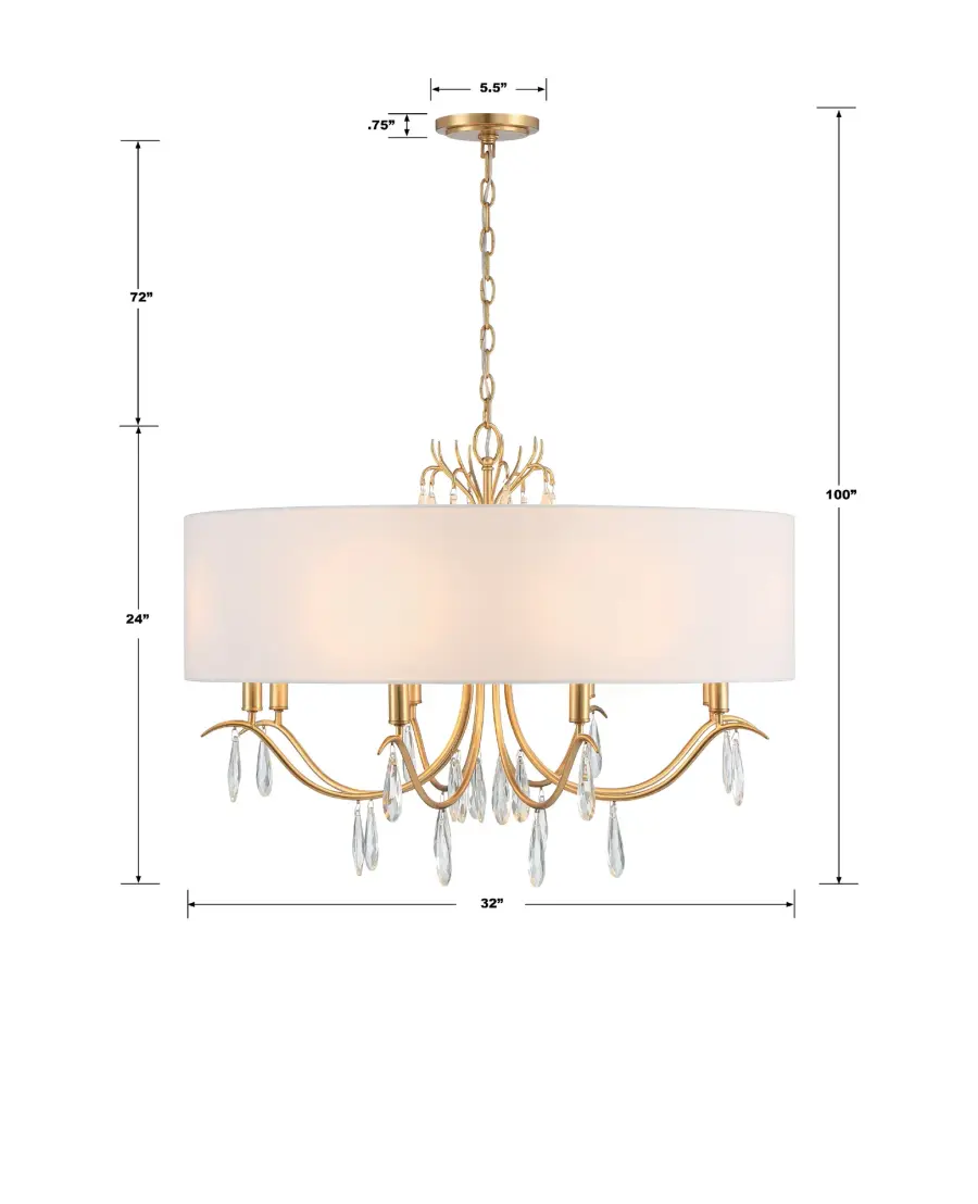 Rollins 32" Drum Chandelier in Antique Gold - Image 6