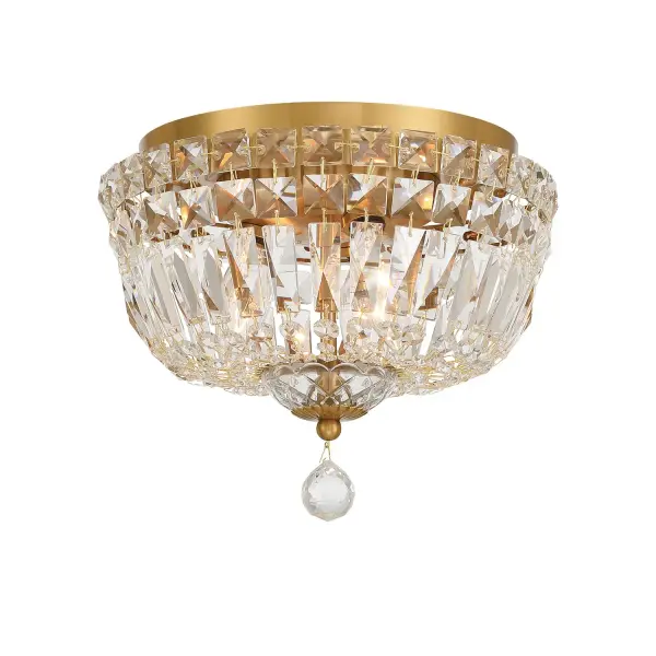 Roslyn 10" Crystal Flush Mount in Aged Brass - Image 1