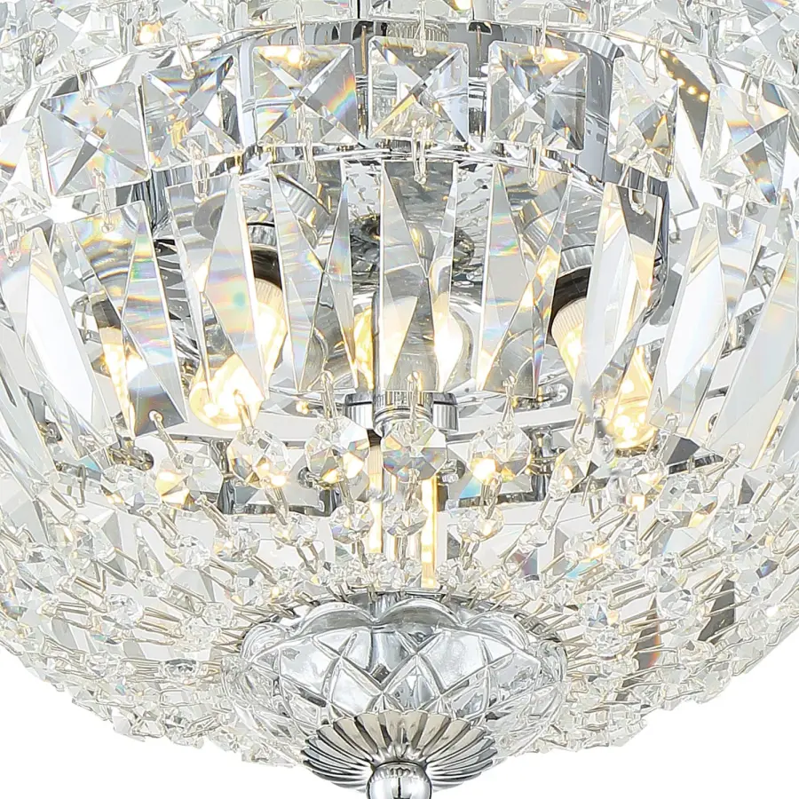Roslyn 10" Crystal Flush Mount in Aged Brass - Image 12