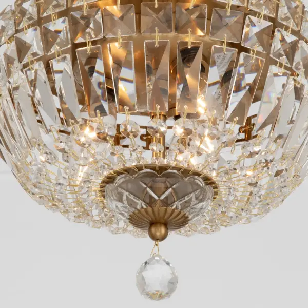 Roslyn 10" Crystal Flush Mount in Aged Brass - Image 5