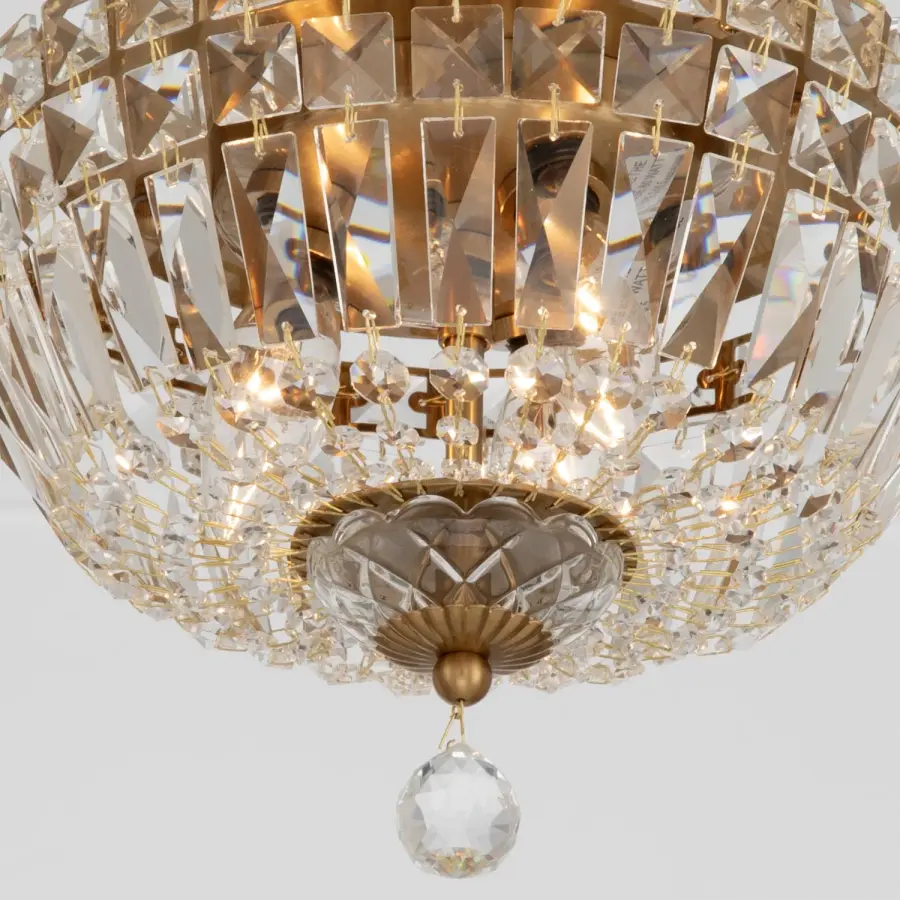 Roslyn 10" Crystal Flush Mount in Aged Brass - Image 5