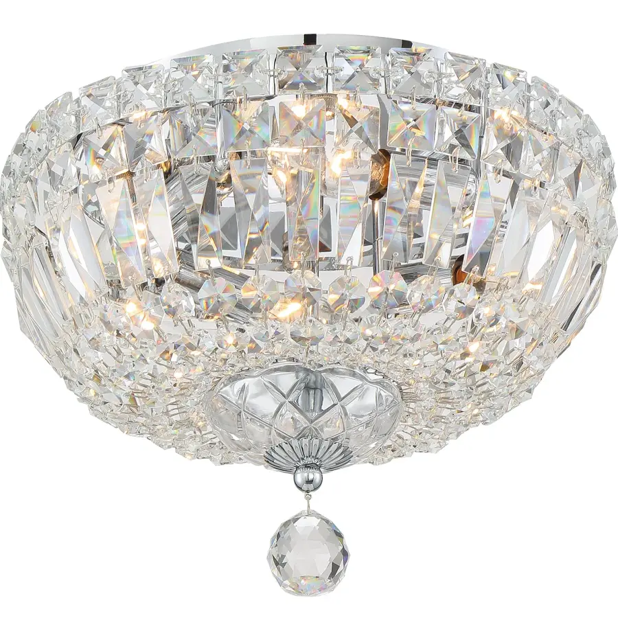 Roslyn 12" Crystal Flush Mount in Aged Brass - Image 11