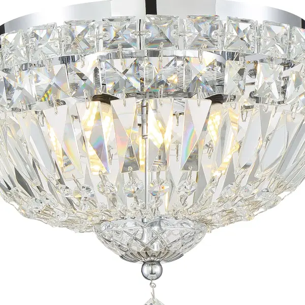 Roslyn 12" Crystal Flush Mount in Aged Brass - Image 12