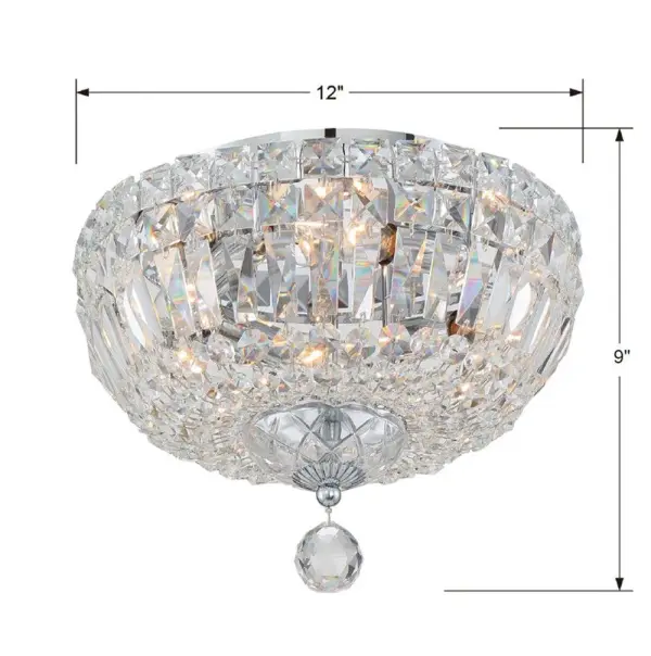 Roslyn 12" Crystal Flush Mount in Aged Brass - Image 13