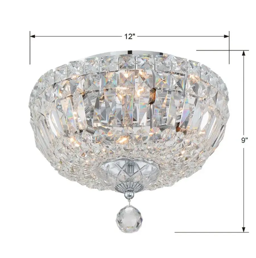 Roslyn 12" Crystal Flush Mount in Aged Brass - Image 13