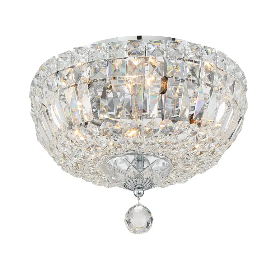 Roslyn 12" Crystal Flush Mount in Aged Brass - Image 10