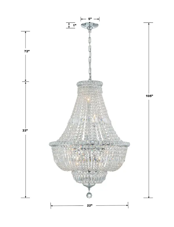 Roslyn 22" Crystal Chandelier - Image 15