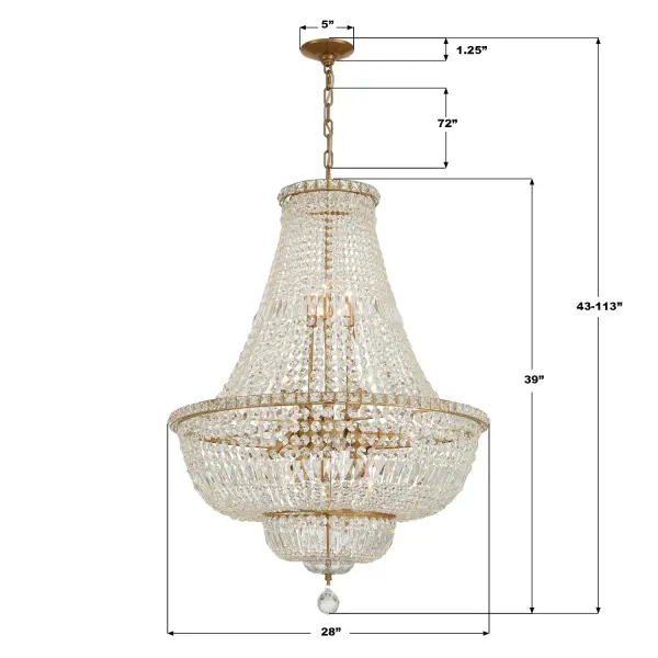 Roslyn 28" Crystal Chandelier - Image 7