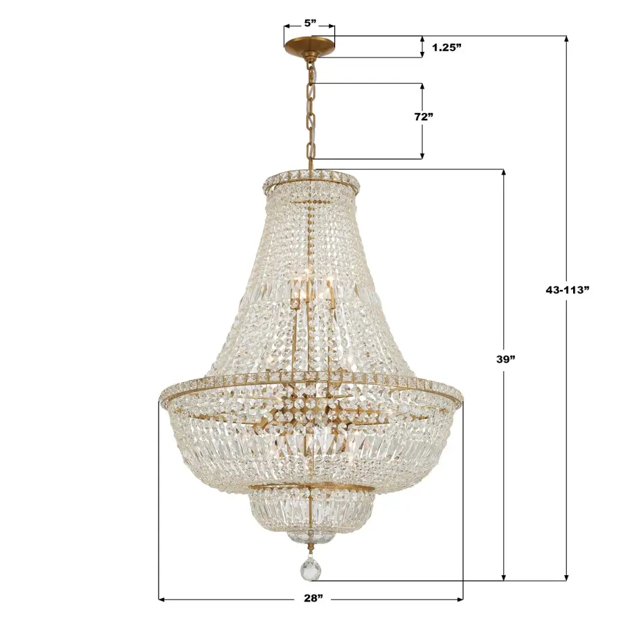 Roslyn 28" Crystal Chandelier - Image 7