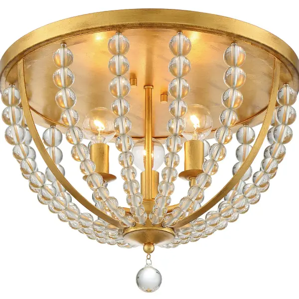 Roxy 16.5" Flush Mount in Antique Gold - Image 3