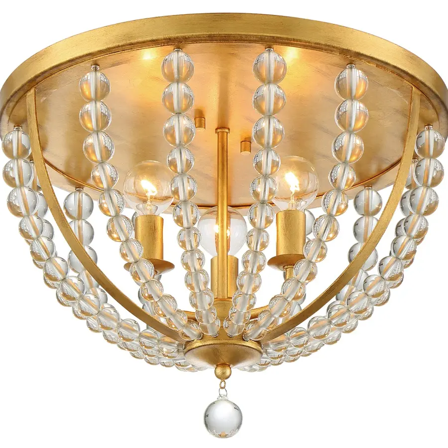 Roxy 16.5" Flush Mount in Antique Gold - Image 3