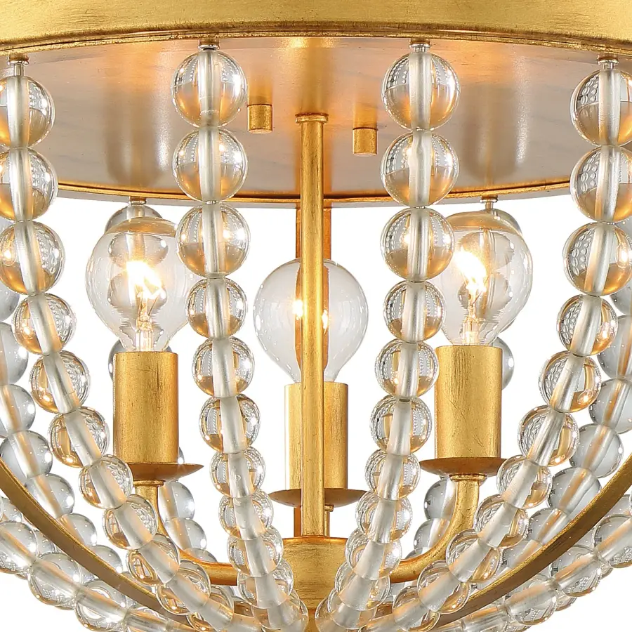 Roxy 16.5" Flush Mount in Antique Gold - Image 4