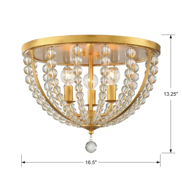 Roxy 16.5" Flush Mount in Antique Gold - Image 7