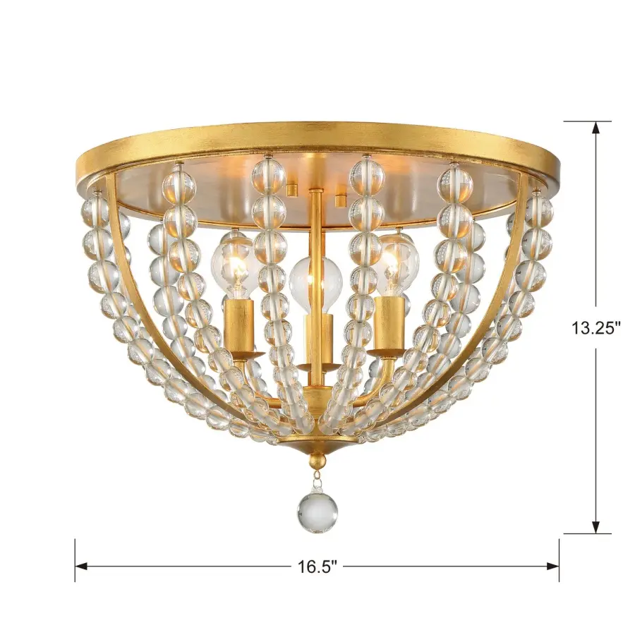 Roxy 16.5" Flush Mount in Antique Gold - Image 7