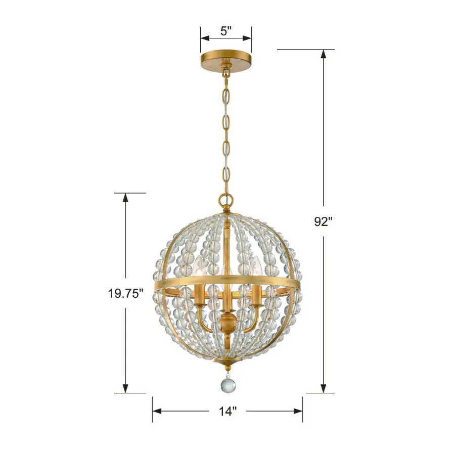 Roxy 14" Chandelier in Antique Gold - Image 7