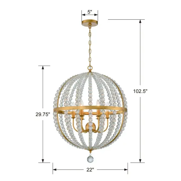 Roxy 22" Chandelier in Antique Gold - Image 7