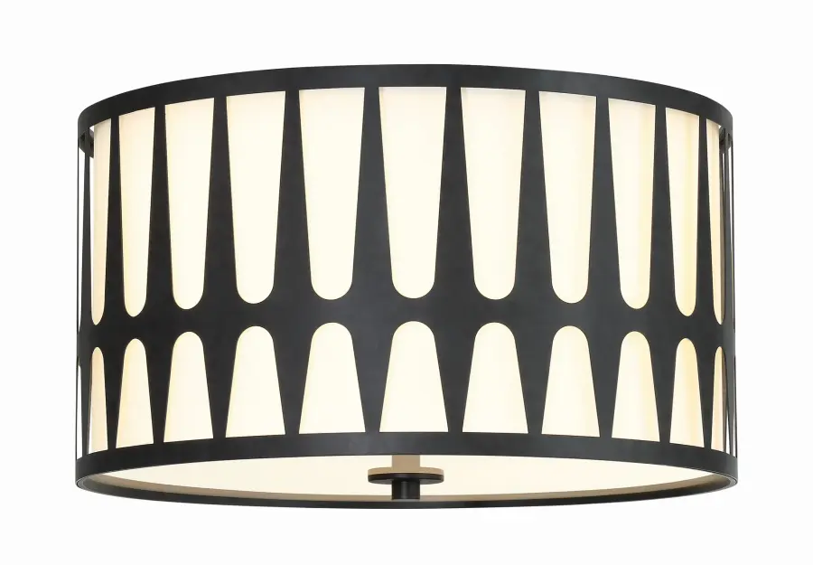 Royston 18" Flush Mount in Black - Image 1