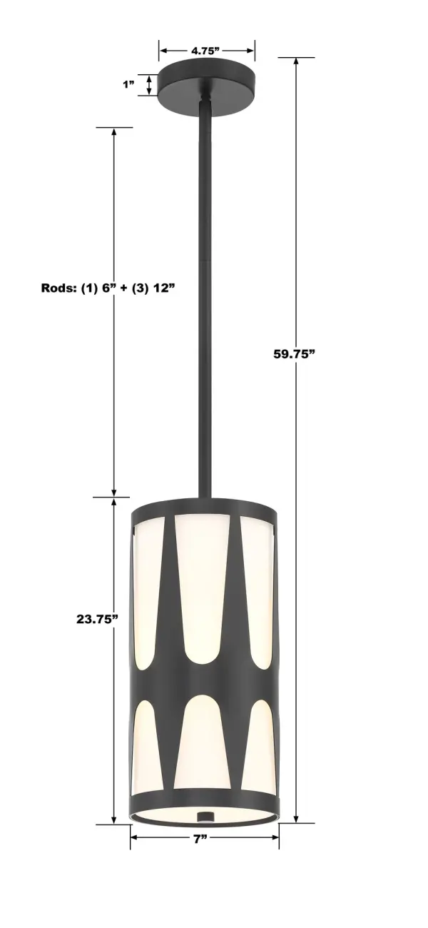 Royston 7" Mini Pendant in Black - Image 6