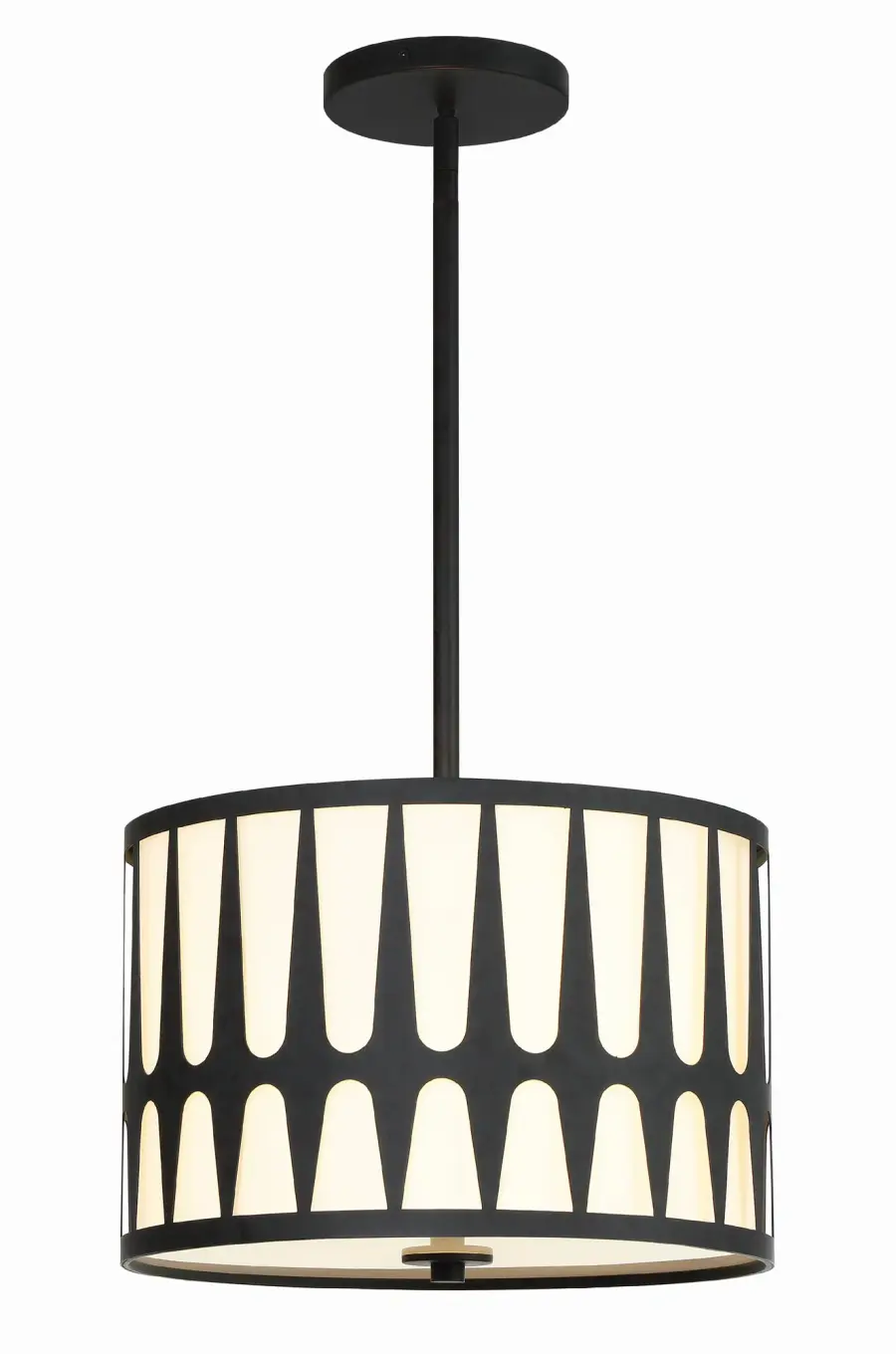 Royston 15" Black Pendant Light - Image 1