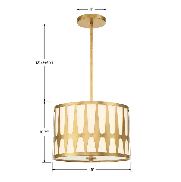 Royston 15" Black Pendant Light - Image 11