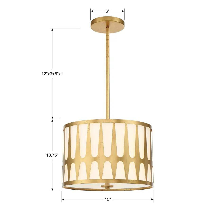 Royston 15" Black Pendant Light - Image 11