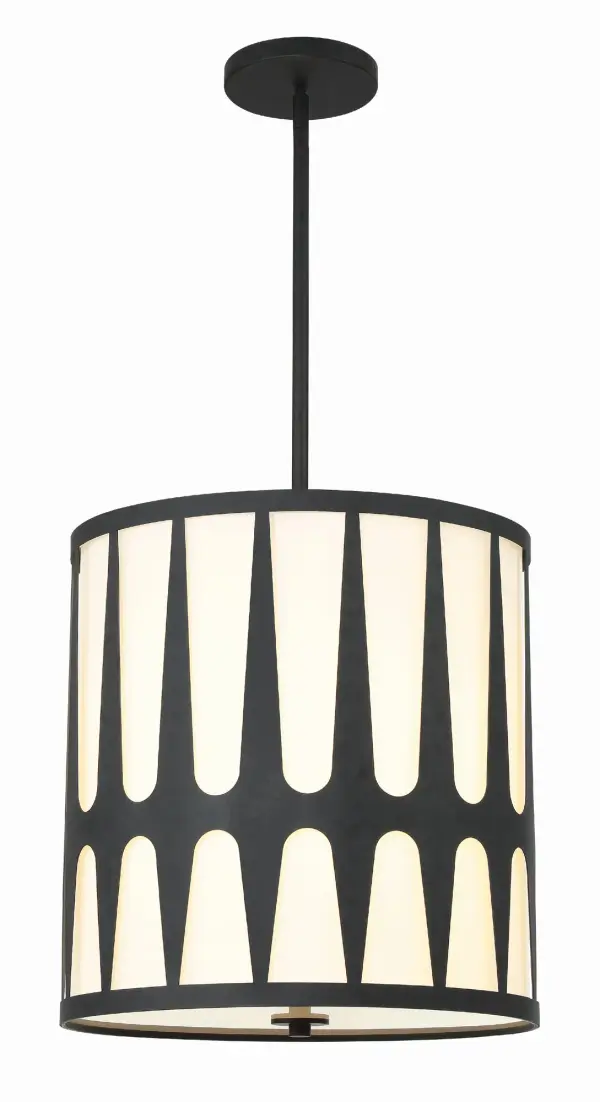Royston 17" Black Pendant Light - Image 1