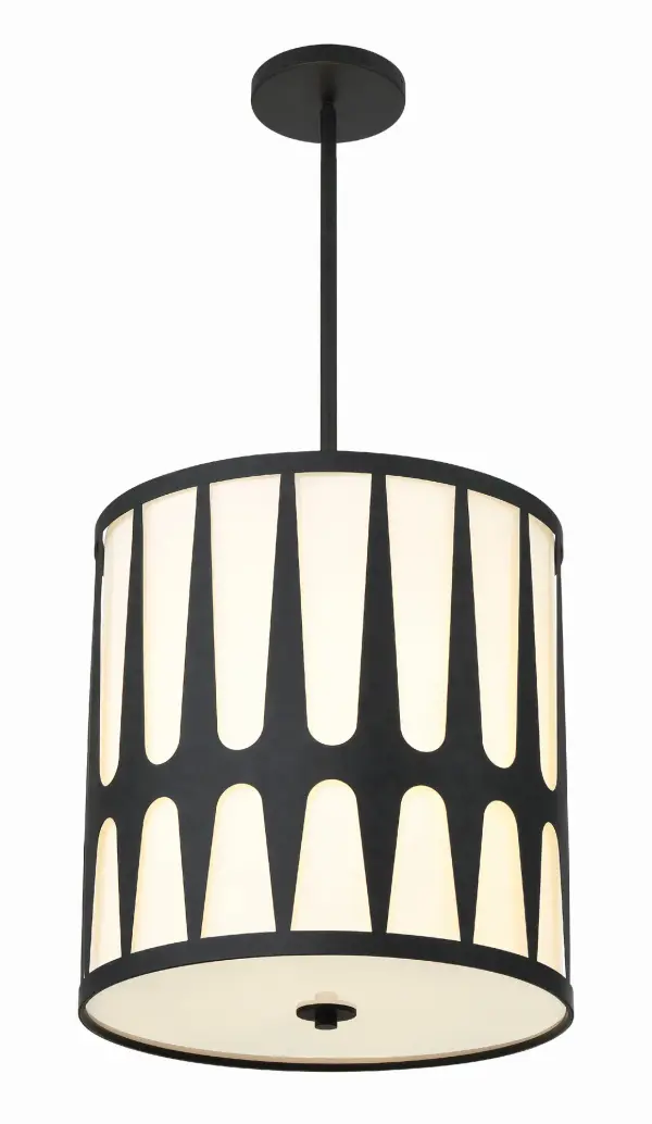 Royston 17" Black Pendant Light - Image 2