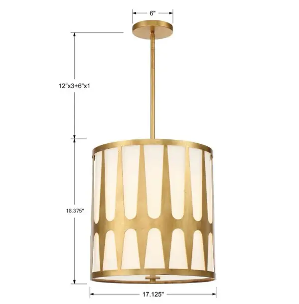 Royston 17" Black Pendant Light - Image 15
