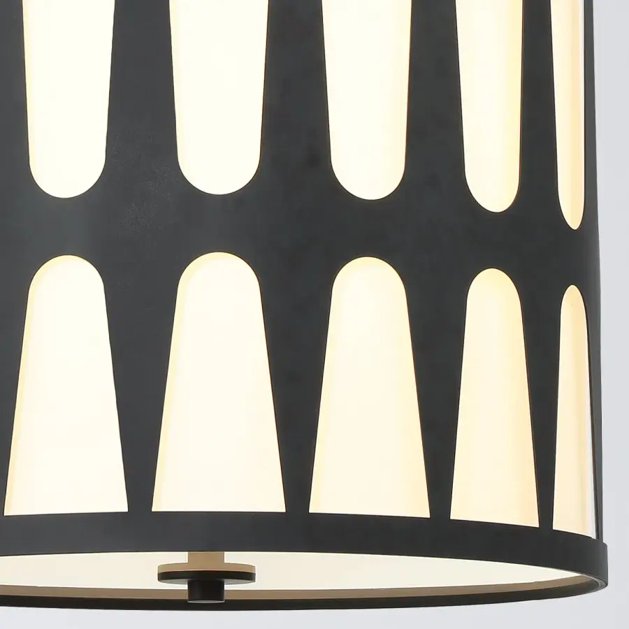 Royston 17" Black Pendant Light - Image 4