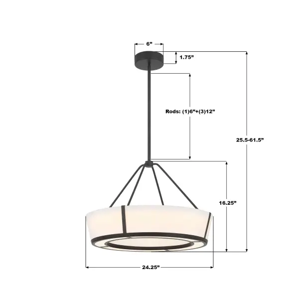 Royce 24.25" Integrated LED Pendant - Image 15