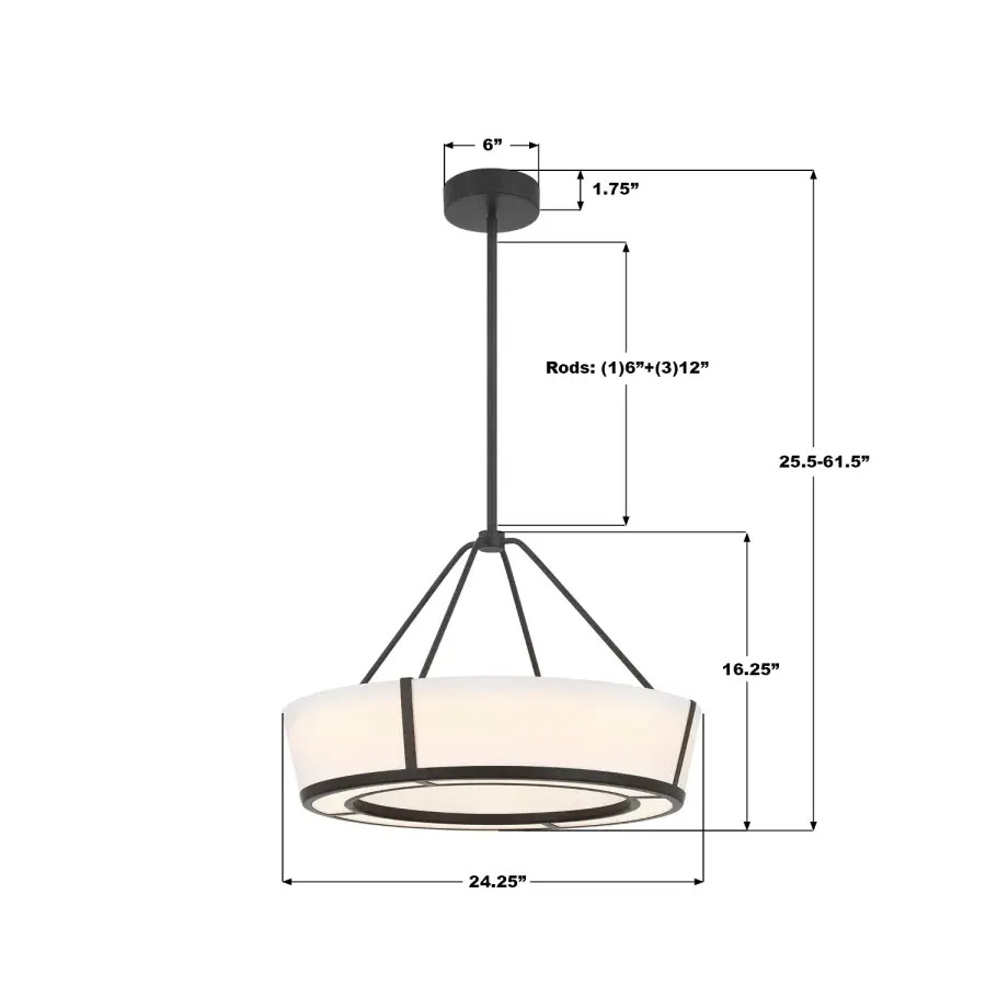 Royce 24.25" Integrated LED Pendant - Image 15