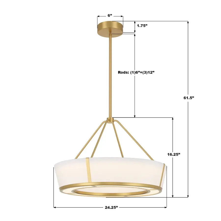 Royce 24.25" Integrated LED Pendant - Image 7