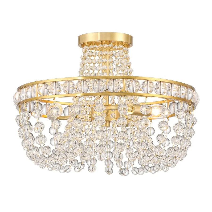 Seville 16.5" Semi Flush Mount in Aged Brass - Image 1