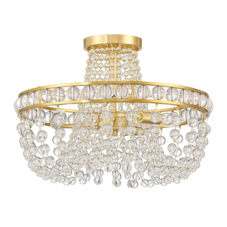 Seville 16.5" Semi Flush Mount in Aged Brass - Image 2