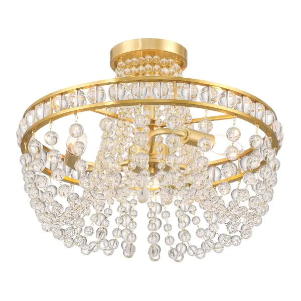 Seville 16.5" Semi Flush Mount in Aged Brass - Image 4