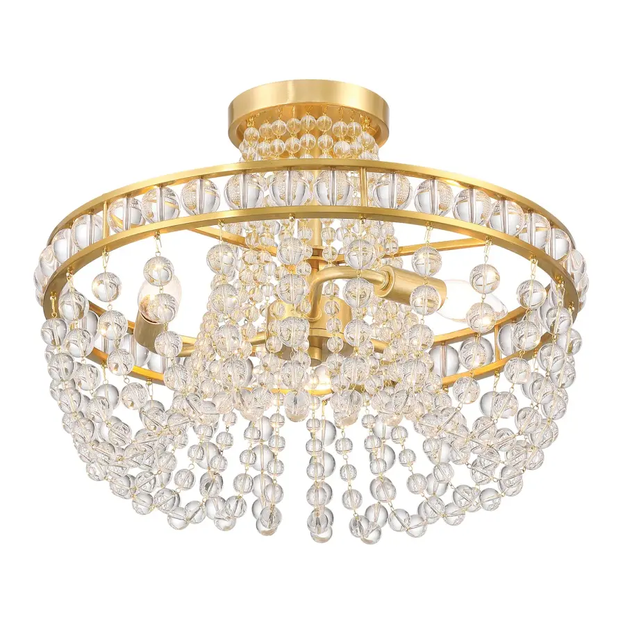 Seville 16.5" Semi Flush Mount in Aged Brass - Image 4