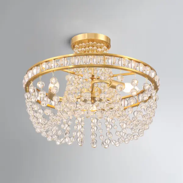 Seville 16.5" Semi Flush Mount in Aged Brass - Image 6