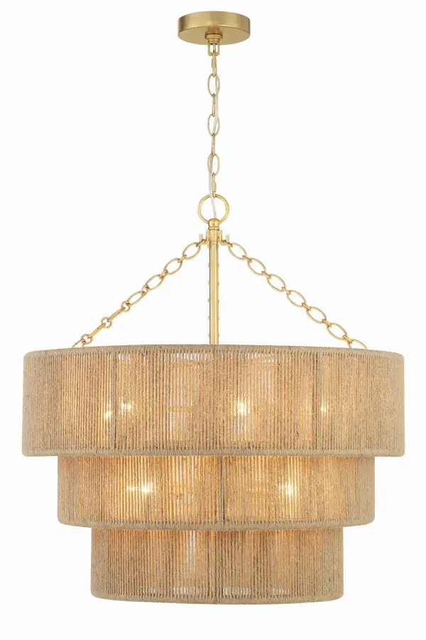 Shyla 24" Jute Chandelier in Soft Gold - Image 3