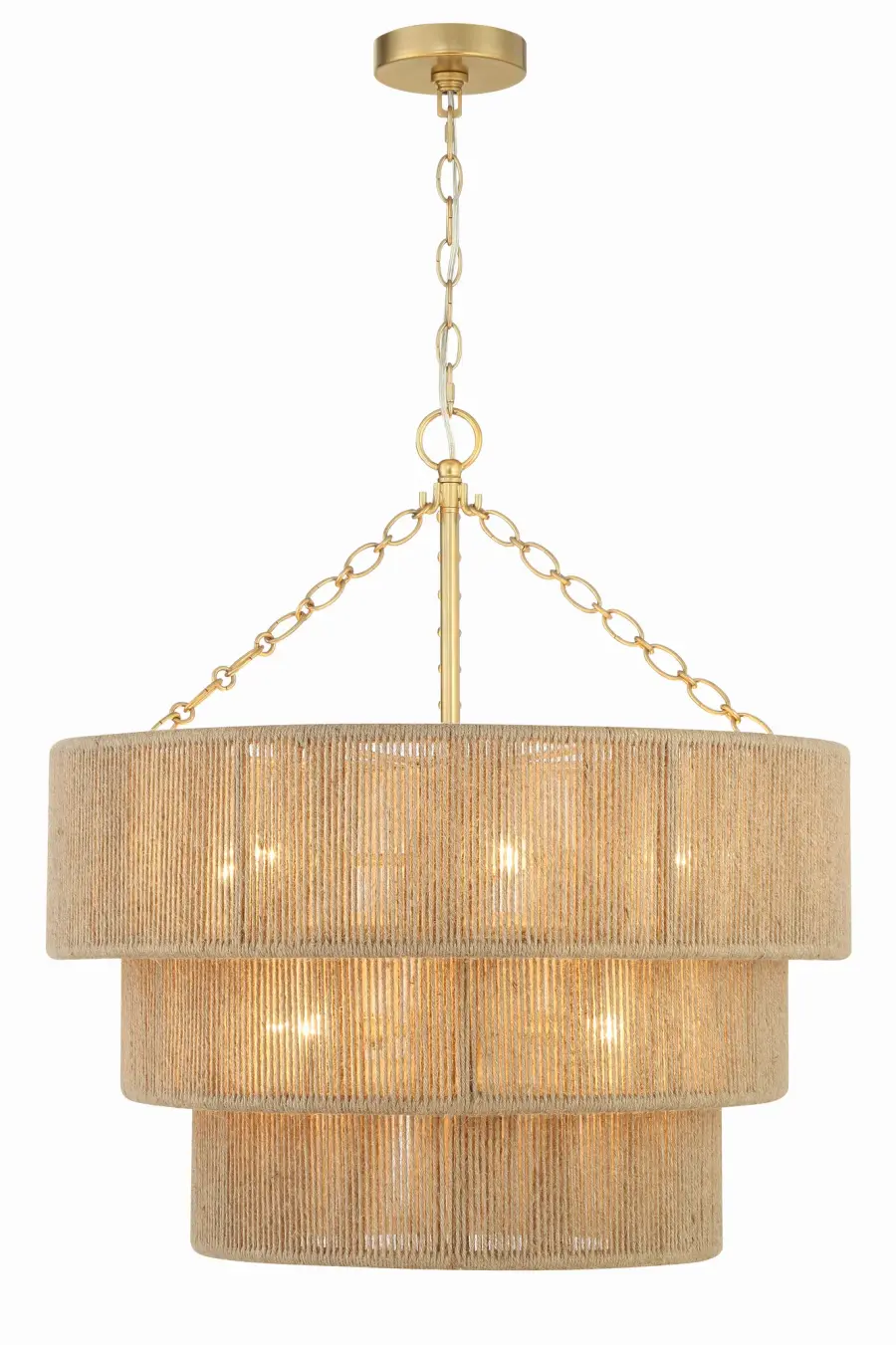 Shyla 24" Jute Chandelier in Soft Gold - Image 3