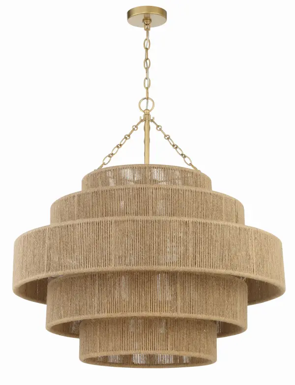 Shyla 32" Tiered Jute Chandelier - Image 2